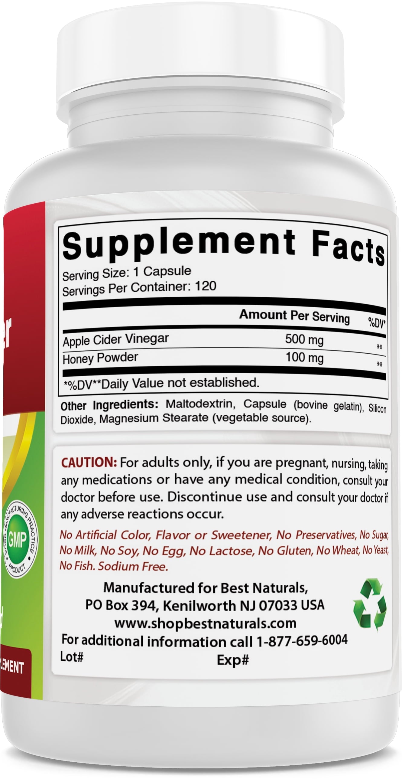 2 Pack  Apple Cider Vinegar 600 Mg 120 Capsules