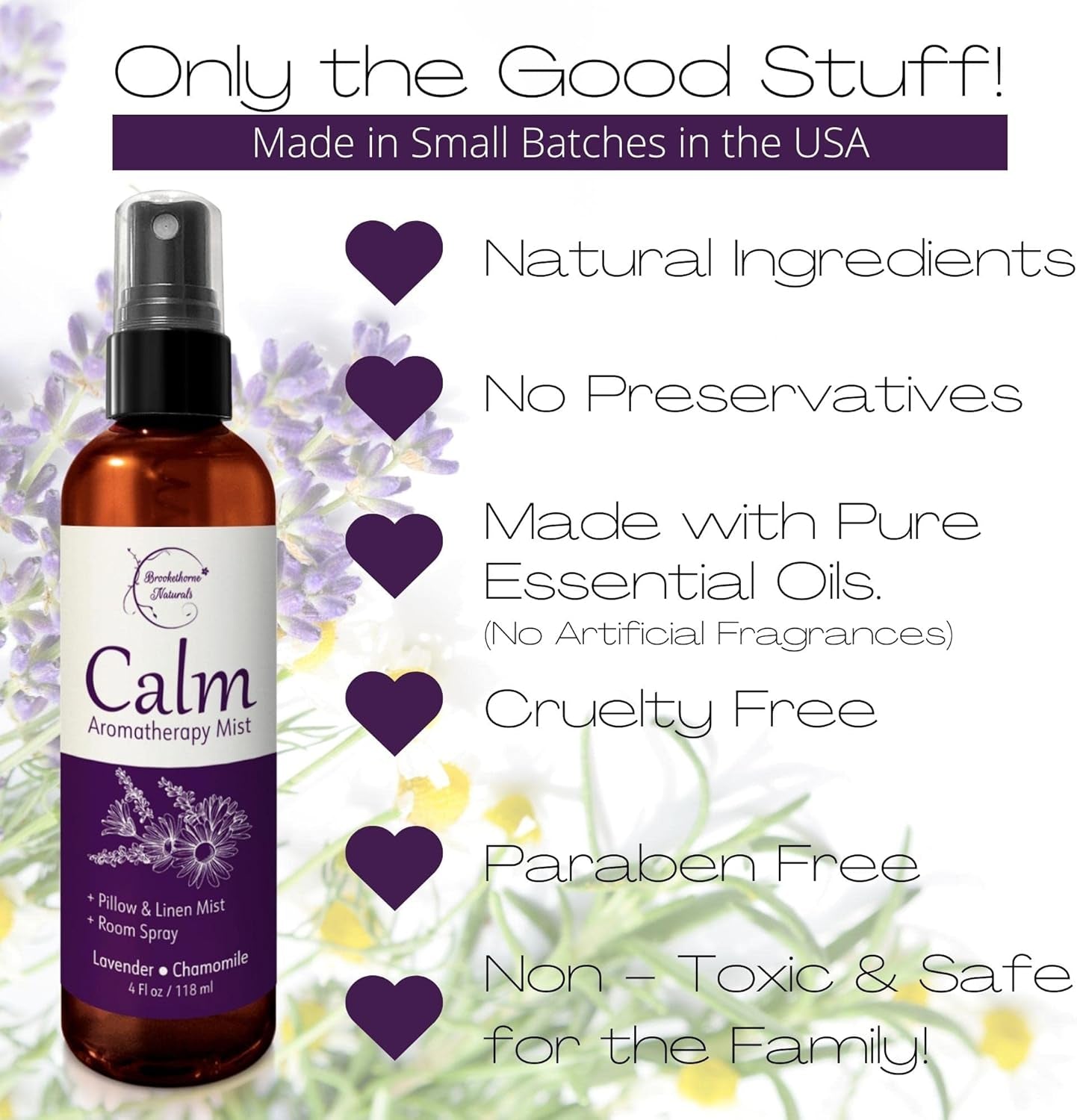 Calm Aromatherapy Spray with Lavender & Chamomile Essential Oil. Natural Sleep Spray, Pillow Spray, Linen Mist & Room Spray. Lavender Spray Air Freshener for Relaxation & Sleep -