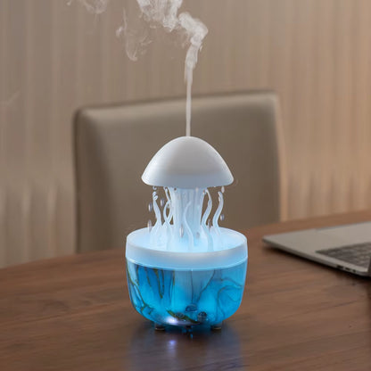 Rotate Raindrop Aromatherapy Machine Simulated Seagrass Air Humidifier Remote Control Color Light Essential Oil Aroma Diffuser