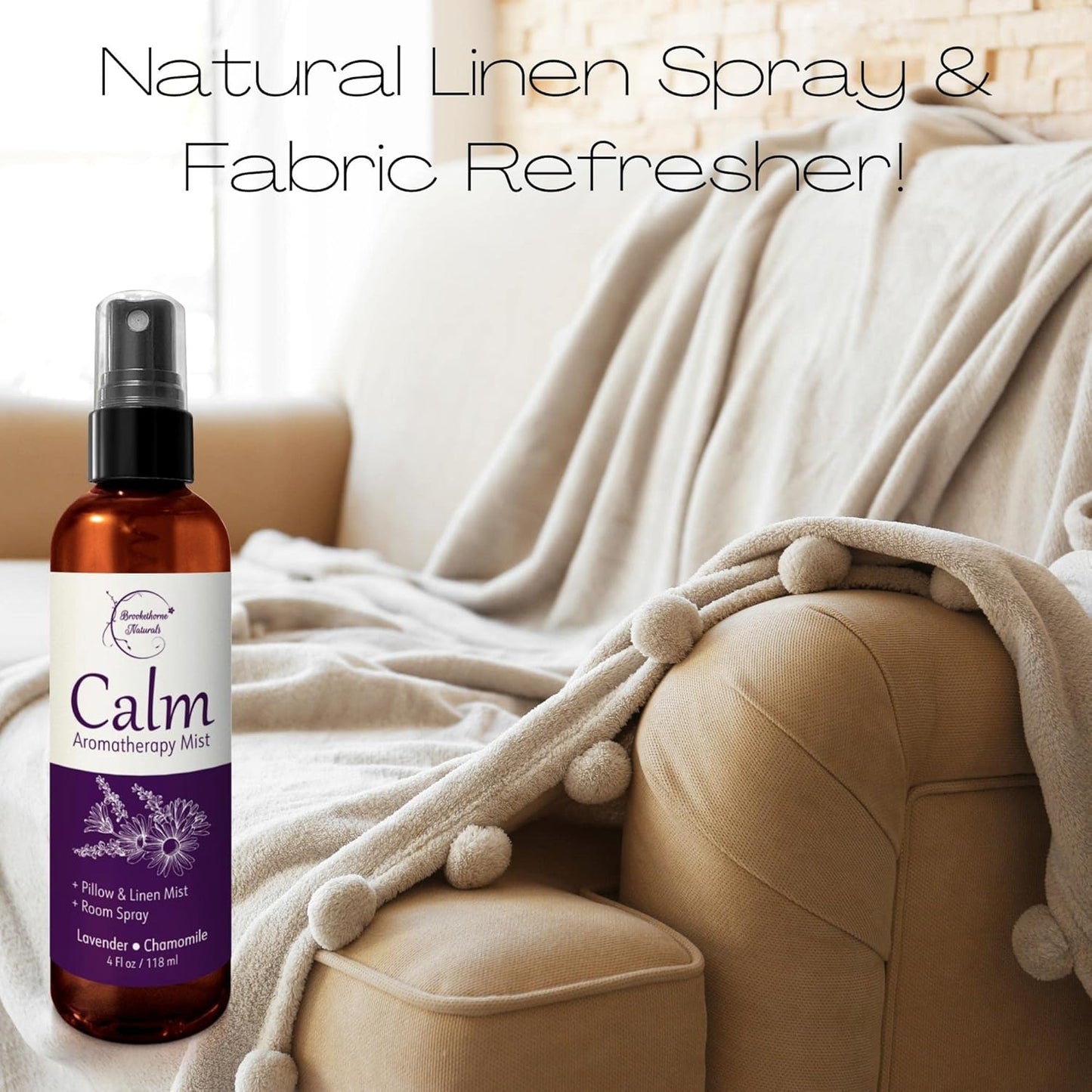 Calm Aromatherapy Spray with Lavender & Chamomile Essential Oil. Natural Sleep Spray, Pillow Spray, Linen Mist & Room Spray. Lavender Spray Air Freshener for Relaxation & Sleep -