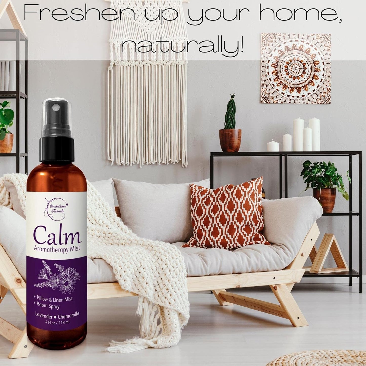 Calm Aromatherapy Spray with Lavender & Chamomile Essential Oil. Natural Sleep Spray, Pillow Spray, Linen Mist & Room Spray. Lavender Spray Air Freshener for Relaxation & Sleep -