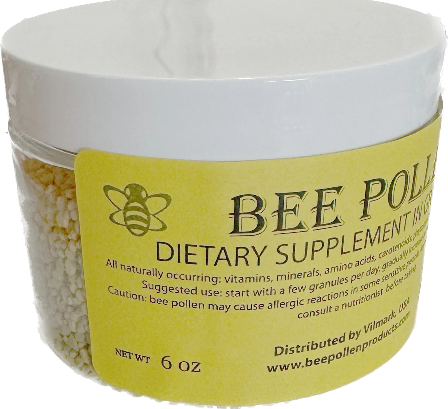 6 Oz BEE Pollen 100% Pure Natural Non Processed Bee Pollen Granules 6 Oz in Jar