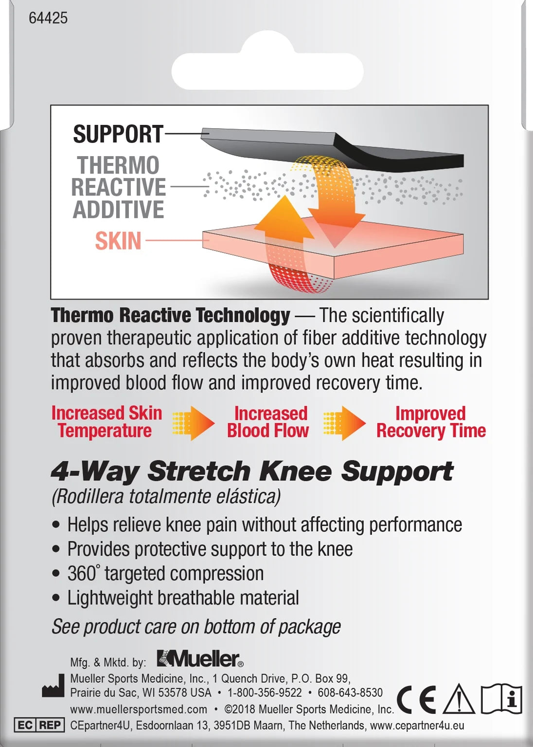 4-Way Stretch Premium Knit Knee Support, Large/Extra Large