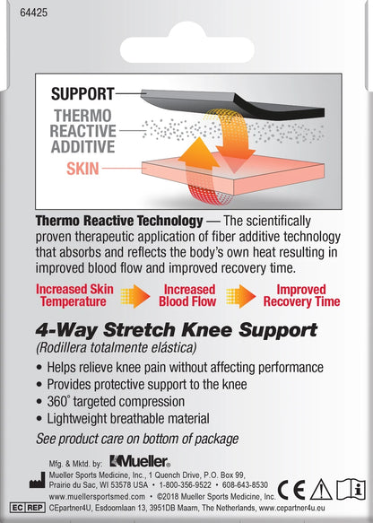 4-Way Stretch Premium Knit Knee Support, Large/Extra Large