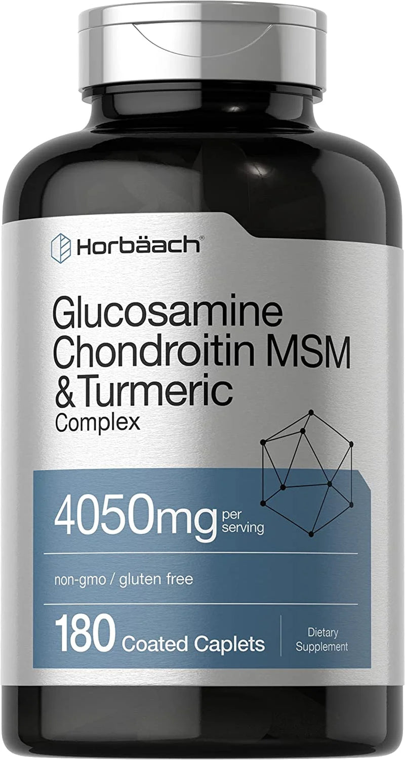 Glucosamine Chondroitin with Turmeric & MSM | 4050 Mg | 180 Caplets | by