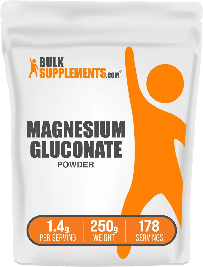 Bulksupplements Magnesium Gluconate Powder- 1.4G per Serving - 250 Grams (8.8 Oz) - 178 Servings