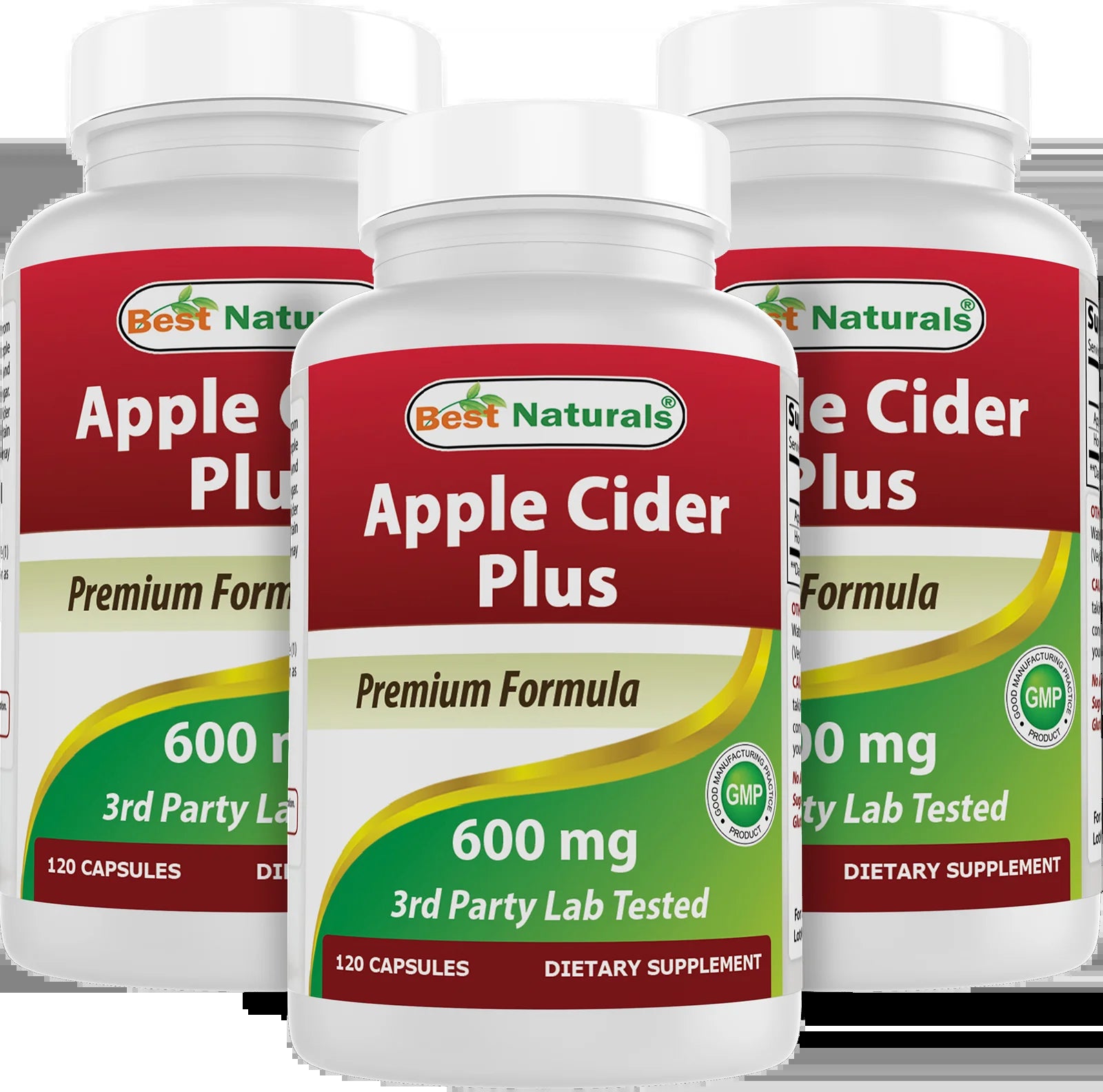 2 Pack  Apple Cider Vinegar 600 Mg 120 Capsules