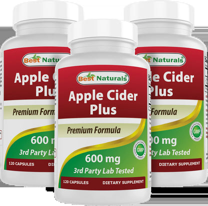 2 Pack  Apple Cider Vinegar 600 Mg 120 Capsules