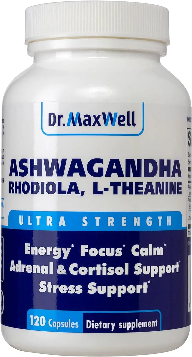 Cortisol Manager Supplement, Supports Relaxation, Mood & Sleep in Times of Occasional Stress, Ashwagandha Rhodiola Adaptogens Supplements, Helps Maintain Normal Cortisol Levels, 120 Capsules, USA