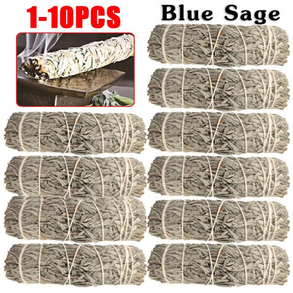 Incense Blue Sage Sticks Burning Healing Meditation Pure Leaf Purification Sticks Portable Treatment Burning Aromatherapy