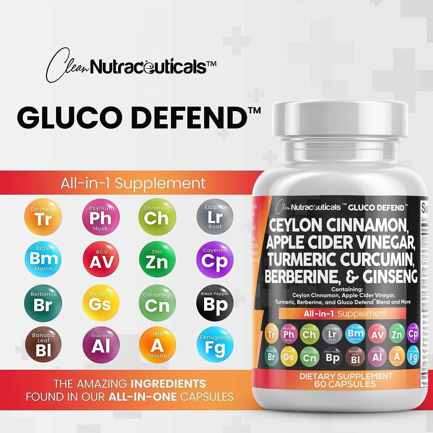 Ceylon Cinnamon 3000Mg Turmeric 3000Mg Apple Cider Vinegar 3000Mg Ginseng 2000Mg Berberine 1200Mg plus Bitter Melon Gymnema Milk Thistle Fenugreek