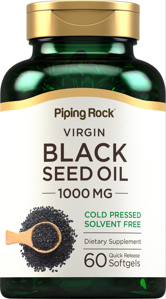 Black Seed Oil Pills | 1000Mg | 60 Softgels | Cold Pressed Solvent Free | by