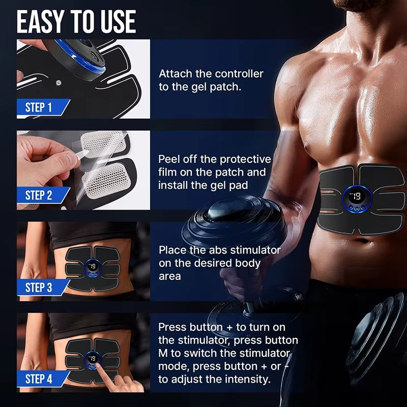 EMS Muscle Stimulator Electric Muscle Toner Buttock Hip Trainer USB Recharge Body Slimming Massager Home Gym Fitness Equiment