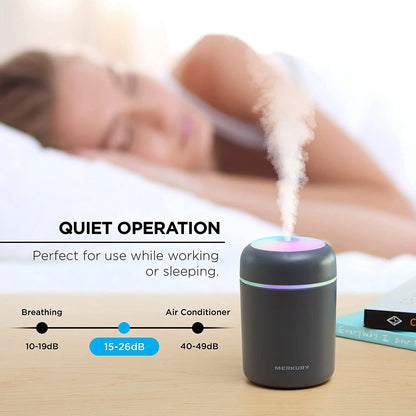 Breathe Easy Portable Personal Humidifier, USB Powered, Night Light, Timer Included, for Allergies, Dry Skin and Improved Sleep, White