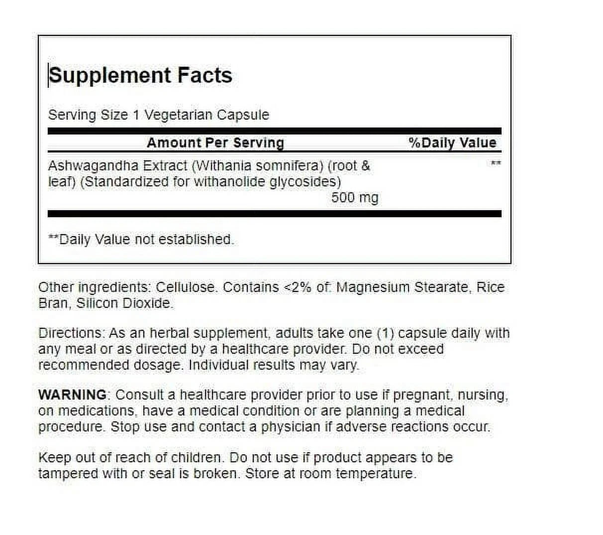 Standardized Ashwagandha Extract 60 Veg Caps