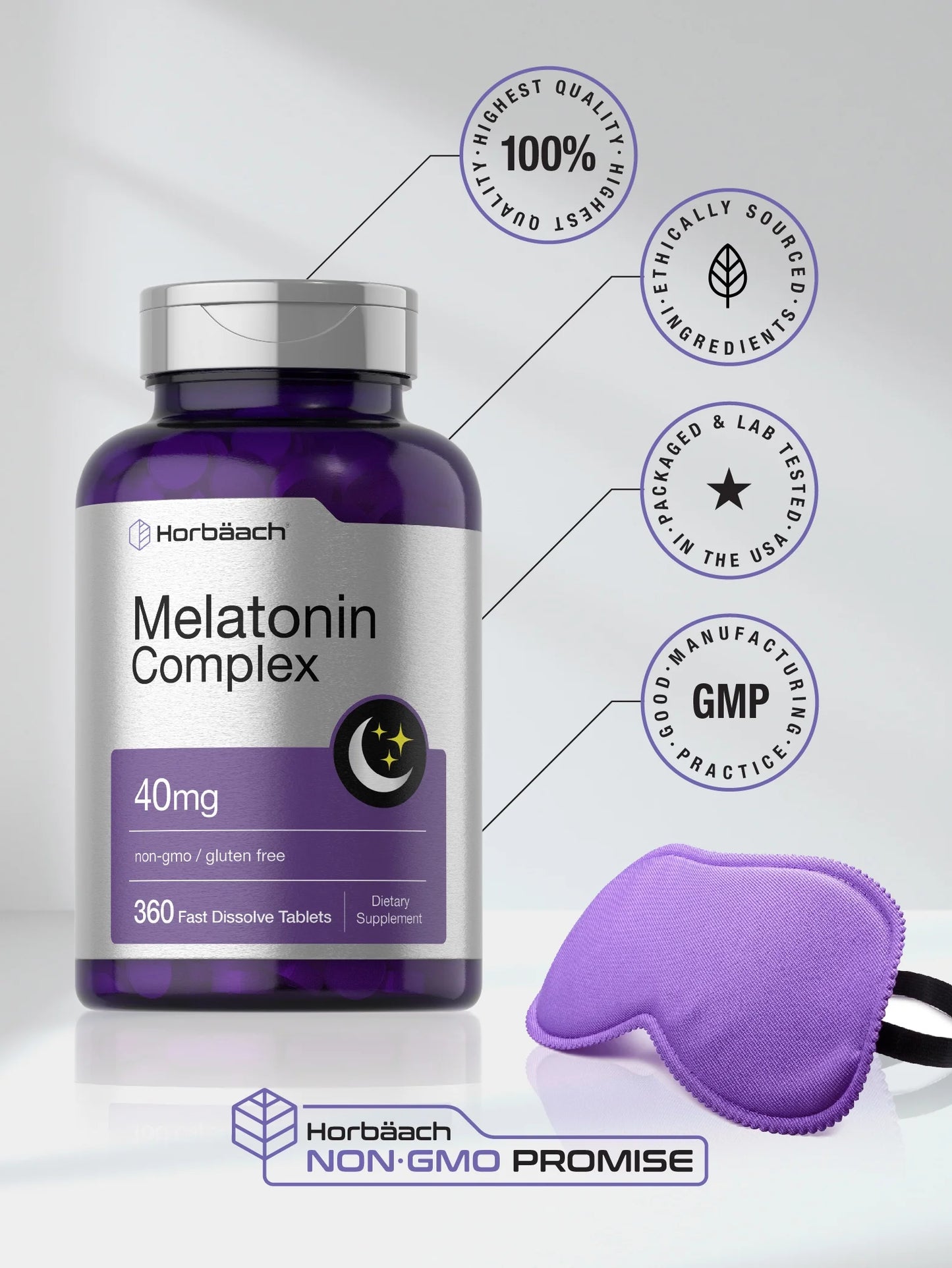 Melatonin Complex 40Mg | 360 Fast Dissolve Tablets | for Men and Women | by