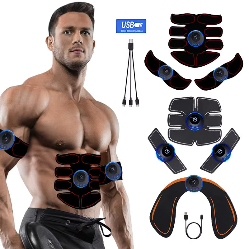 EMS Muscle Stimulator Electric Muscle Toner Buttock Hip Trainer USB Recharge Body Slimming Massager Home Gym Fitness Equiment