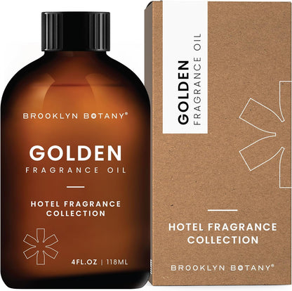 Hotel Diffuser Oil Golden Scent - Luxury Hotel Oil Inspired by 24K Magic Fragrance Oil for Cold Air Diffuser - Aromatherapy Diffuser Oil Scents for Home - 118 Ml