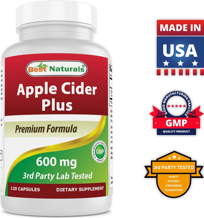 2 Pack  Apple Cider Vinegar 600 Mg 120 Capsules