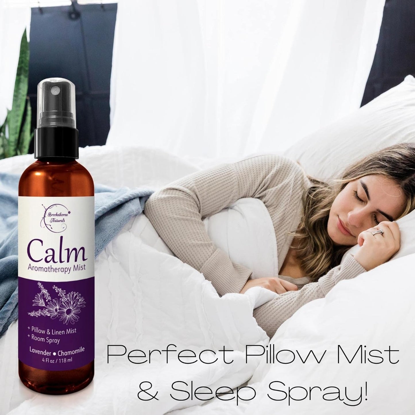 Calm Aromatherapy Spray with Lavender & Chamomile Essential Oil. Natural Sleep Spray, Pillow Spray, Linen Mist & Room Spray. Lavender Spray Air Freshener for Relaxation & Sleep -