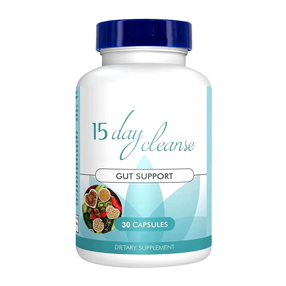 Gut Health Supplements - Improve Digestive Comfort 15 Day Cleanse Detox Gut & Colon Support Capsules