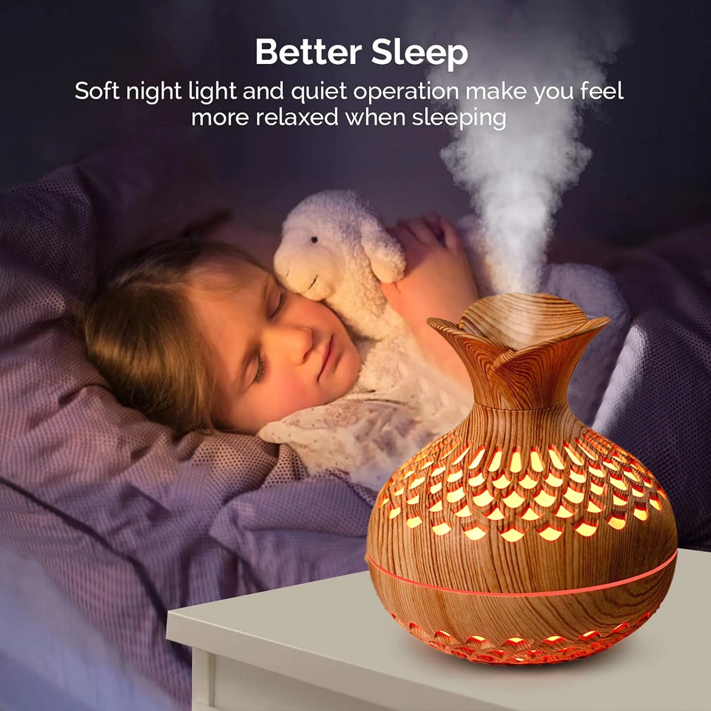 Humidifier for Room Home Cool Mist 600 Sq Ft Water with Night Light Bedroom Humidifiers Small Onion with Bird Shape